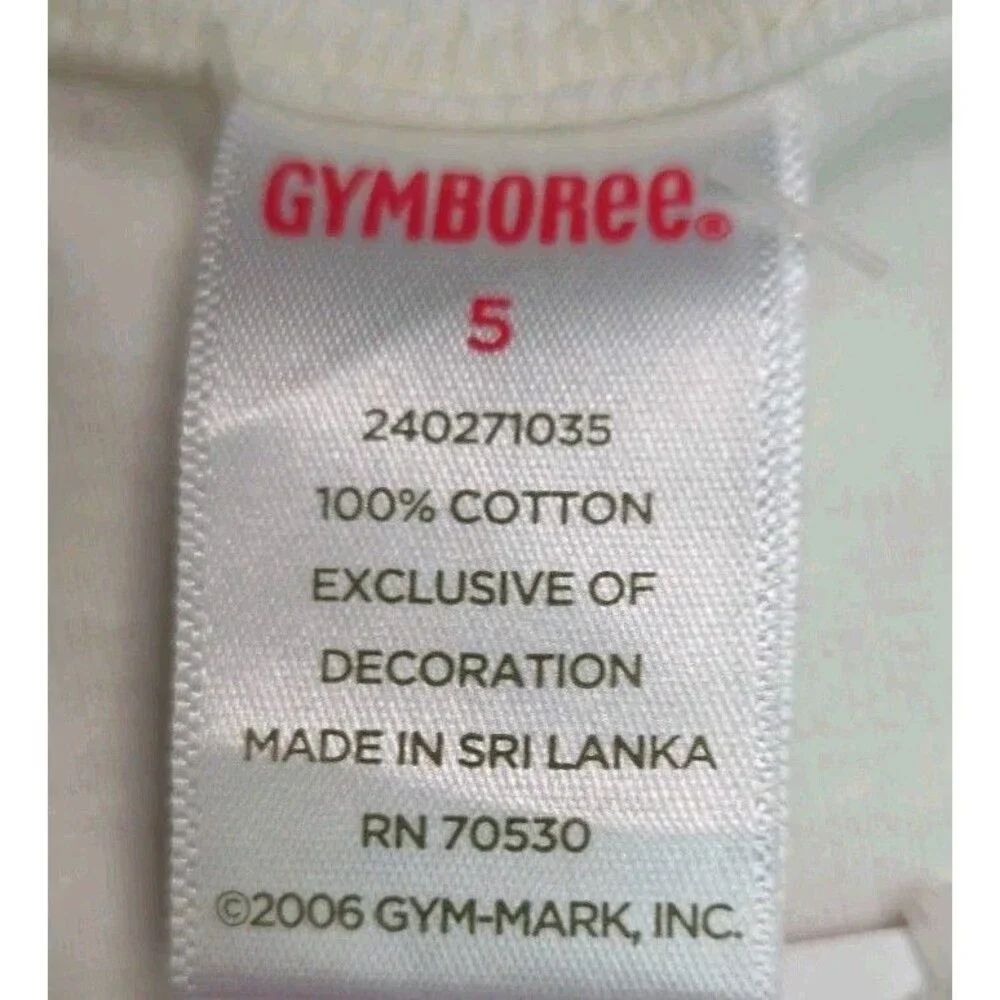 Vintage Gymboree Top Girls Size 5 Ivory School Girls Rock Tunic Crown Y2K NWT